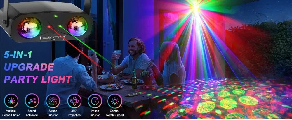 Party Light Disco Ball Light Dj Light Disco Light Ocean Light Star Light Projector Dance Light Sound Activated with Remote Contr