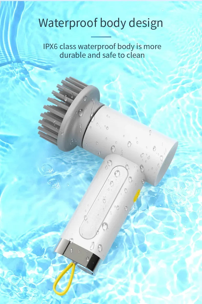 4 in 1 Electric Cleaning Brush Kitchen Cleaning Brush USB Rechargeable Handheld Electric Rotary Scrubber Household Cleaning Tool