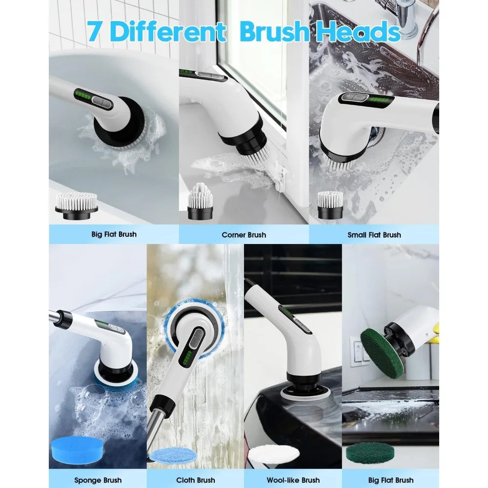 Cordless Electric Spin Scrubber for Bathroom Tile Tub and Shower Deep Cleaning