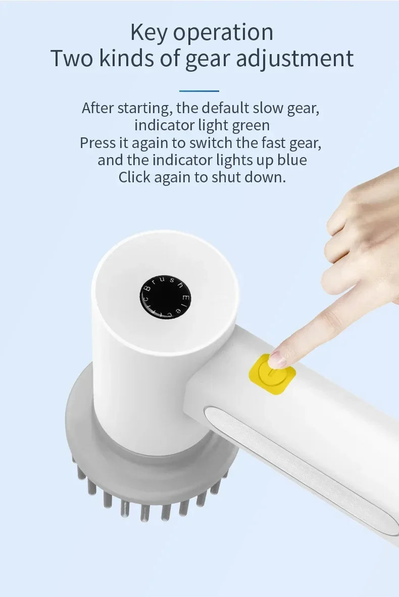 4 in 1 Electric Cleaning Brush Kitchen Cleaning Brush USB Rechargeable Handheld Electric Rotary Scrubber Household Cleaning Tool