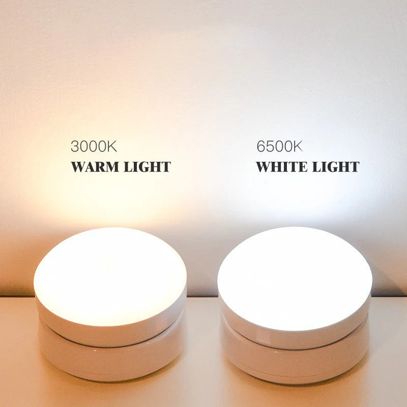 LED Night Light USB Charging Motion Sensor Light Round Energy-saving LED Lamps Sound/Light Control For Corridor Home Bathroom