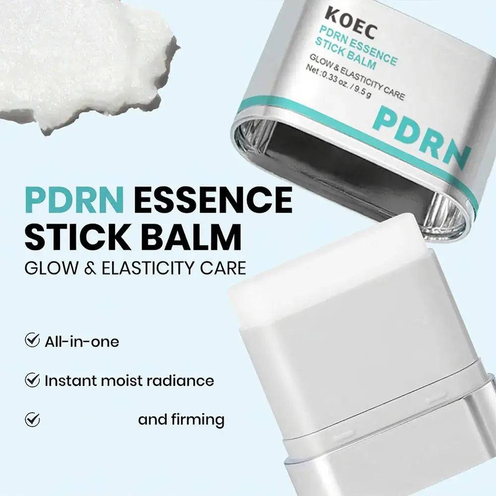 KOEC Portable PDRN Essence Stick Balm Collagen Niacinamide Glycerin, Moisturizing Glowing Firming Anti-Wrinkle Elasticity Boost