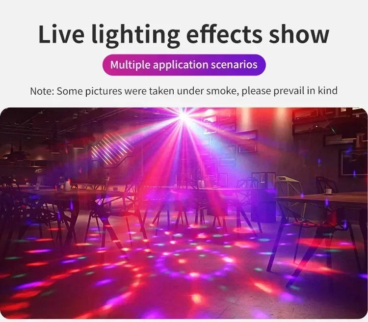 Party Light Disco Ball Light Dj Light Disco Light Ocean Light Star Light Projector Dance Light Sound Activated with Remote Contr
