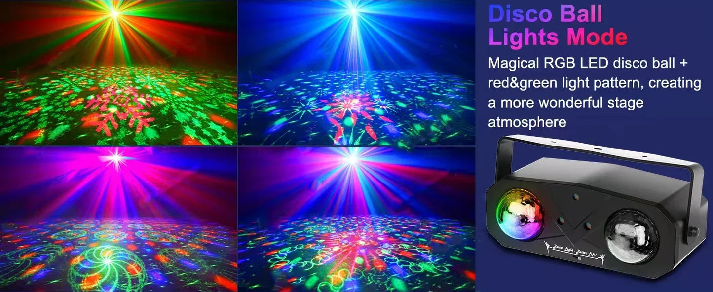 Party Light Disco Ball Light Dj Light Disco Light Ocean Light Star Light Projector Dance Light Sound Activated with Remote Contr