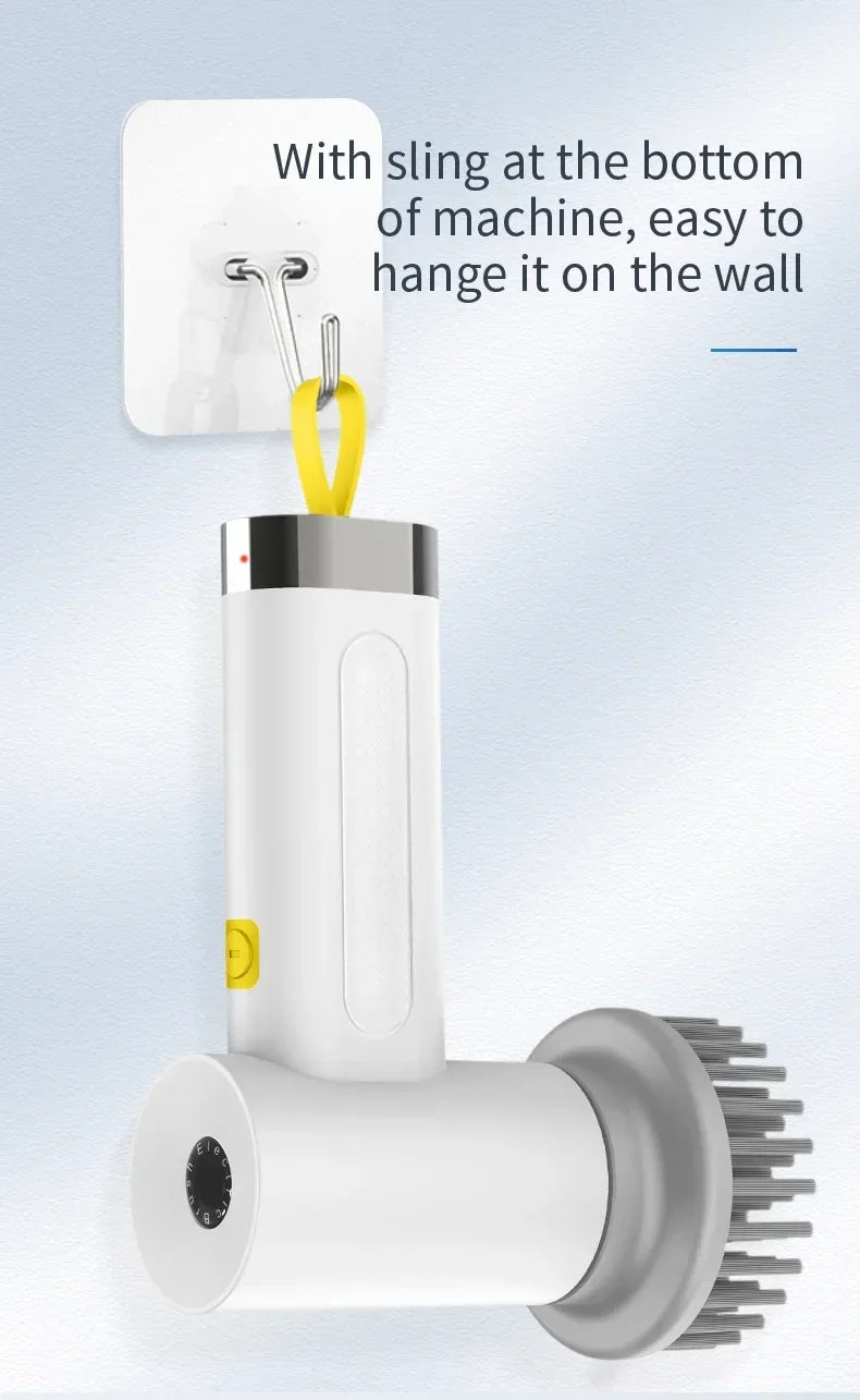 4 in 1 Electric Cleaning Brush Kitchen Cleaning Brush USB Rechargeable Handheld Electric Rotary Scrubber Household Cleaning Tool