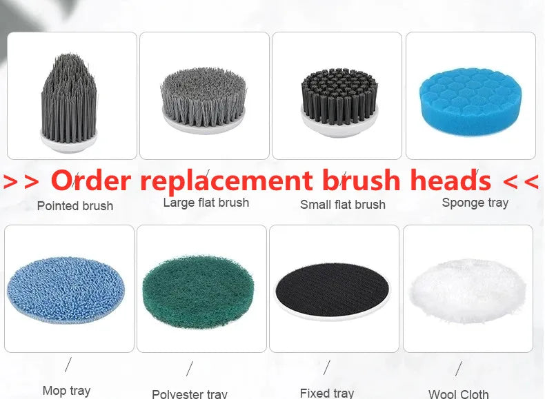 8-in-1 Multifunctional Electric Cleaning Brush Bathroom Kitchen Brush Cleaning  With LED NightLight Rotatable Household Brush