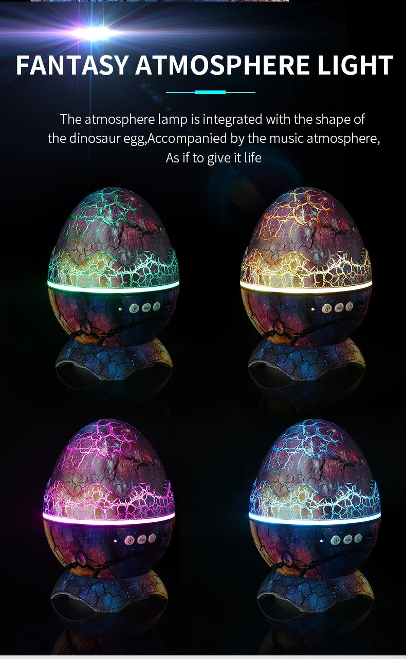 Galaxy Projector Dinosaur Egg Star Galaxy Light Projector Bluetooth Speaker Night Light White Noise Timer Remote Control Decor