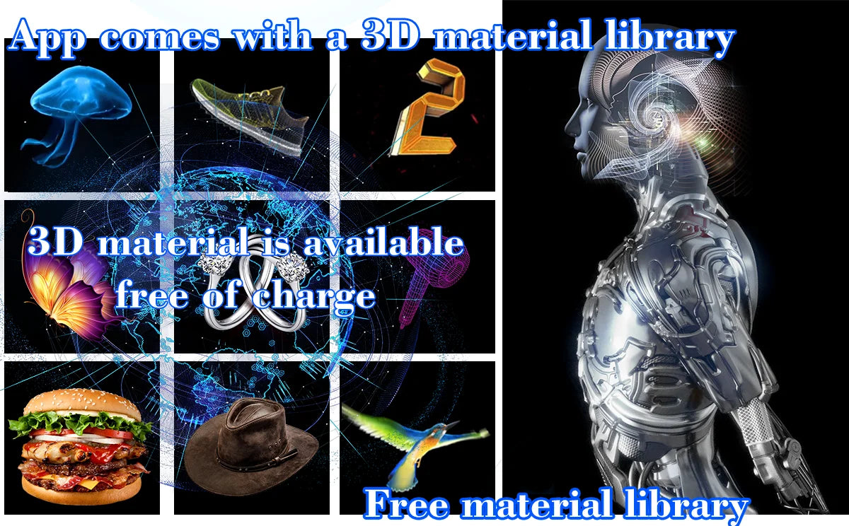 42-56cm 3D Holographic Projection Wifi Led Logo Holographic Light Player 3D Fan Holographic Advertising Lights