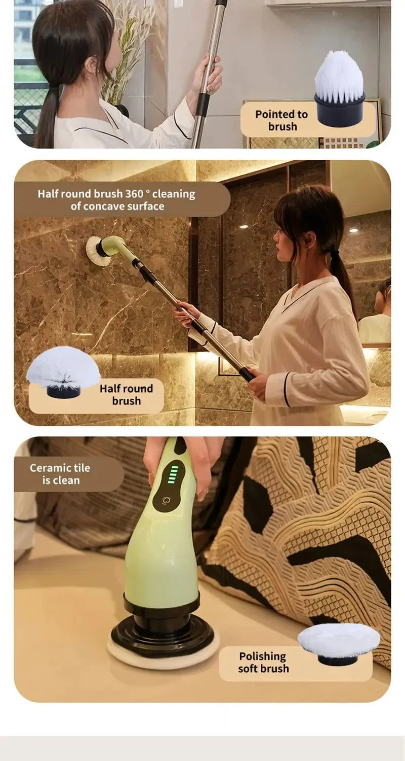 Cordless Electric Spin Cleaner Brush for Stubborn Stains and Mold Removal in Bathroom Kitchen Household