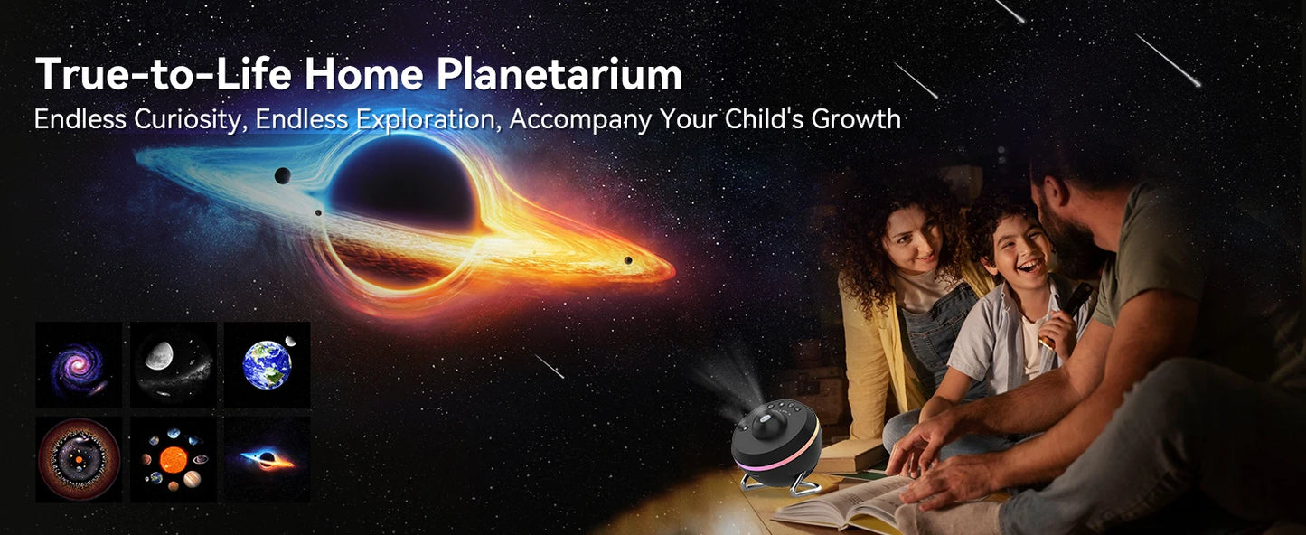 Galaxy Meteor Projector Night Light Lamp 360° Rotary Planetarium Projector 4K HD Star Projector For Kids Adults Room Decoration