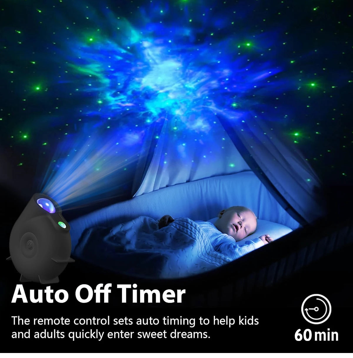 Star Projector Galaxy Projector Night Light Projector for Kids Built in Bluetooth Music Speaker Timer Ideal Gift for Christmas