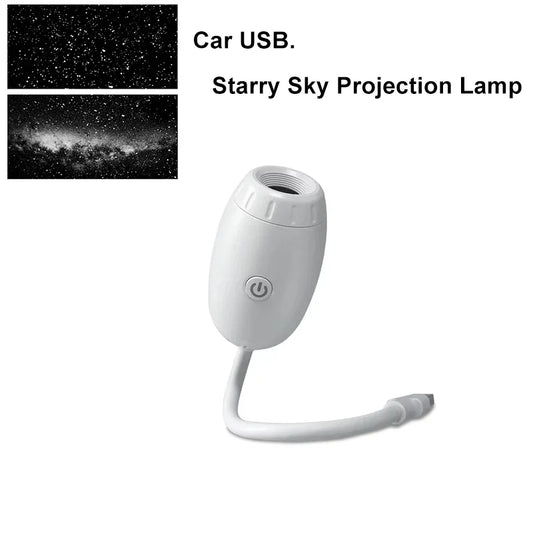 USB Car Atmosphere Projector Light Car Interior Ambient Light LED Starry Star Light Party Decor Romantic Saturn Galaxy Light