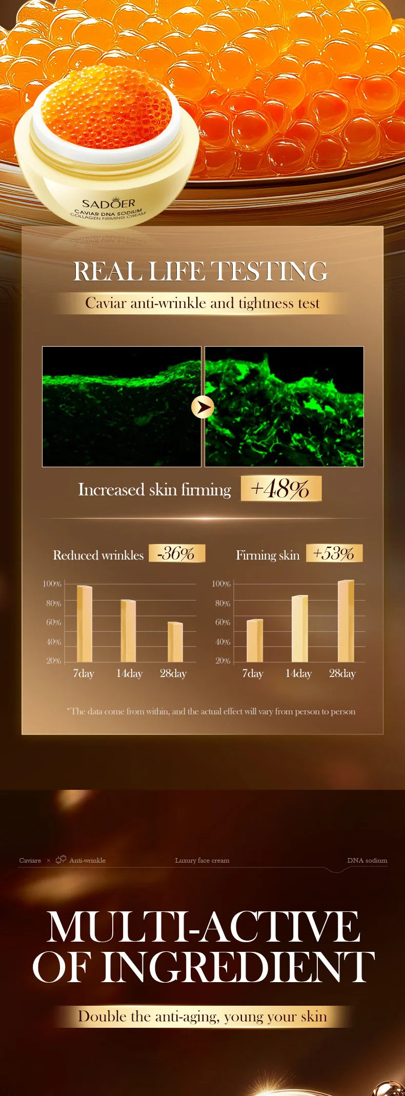 Face Cream Collagen Pearl Firming Lift Fade Fine Lines Caviar Moisturizing Smooth Brighten Korean Skin Care Product