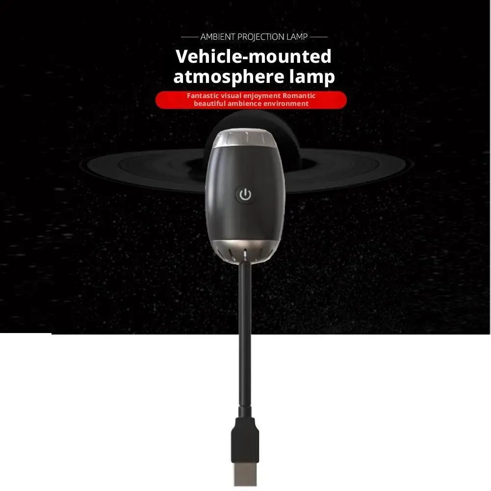 Night Sky Projection Lamp USB HD Galaxy Star Car Bedroom LED Atmosphere Light Bullet Head Cool White Dimmable 3 Modes Plug Play