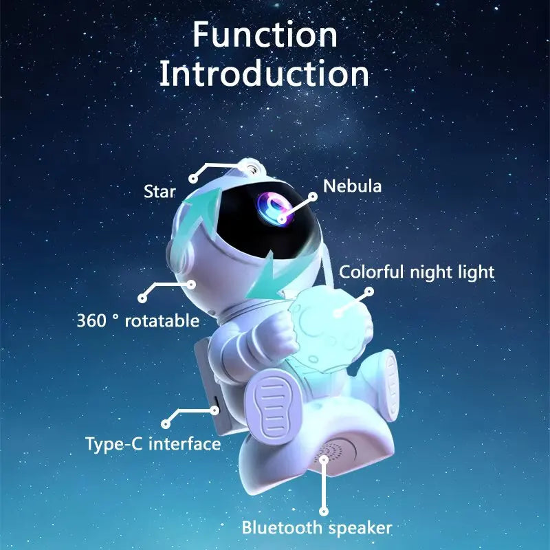 LED Star Galaxies Projector Night Light Astronaut Starry Sky Bedroom Room Decor Children's Gift - LED Atmosphere Creating Lamp