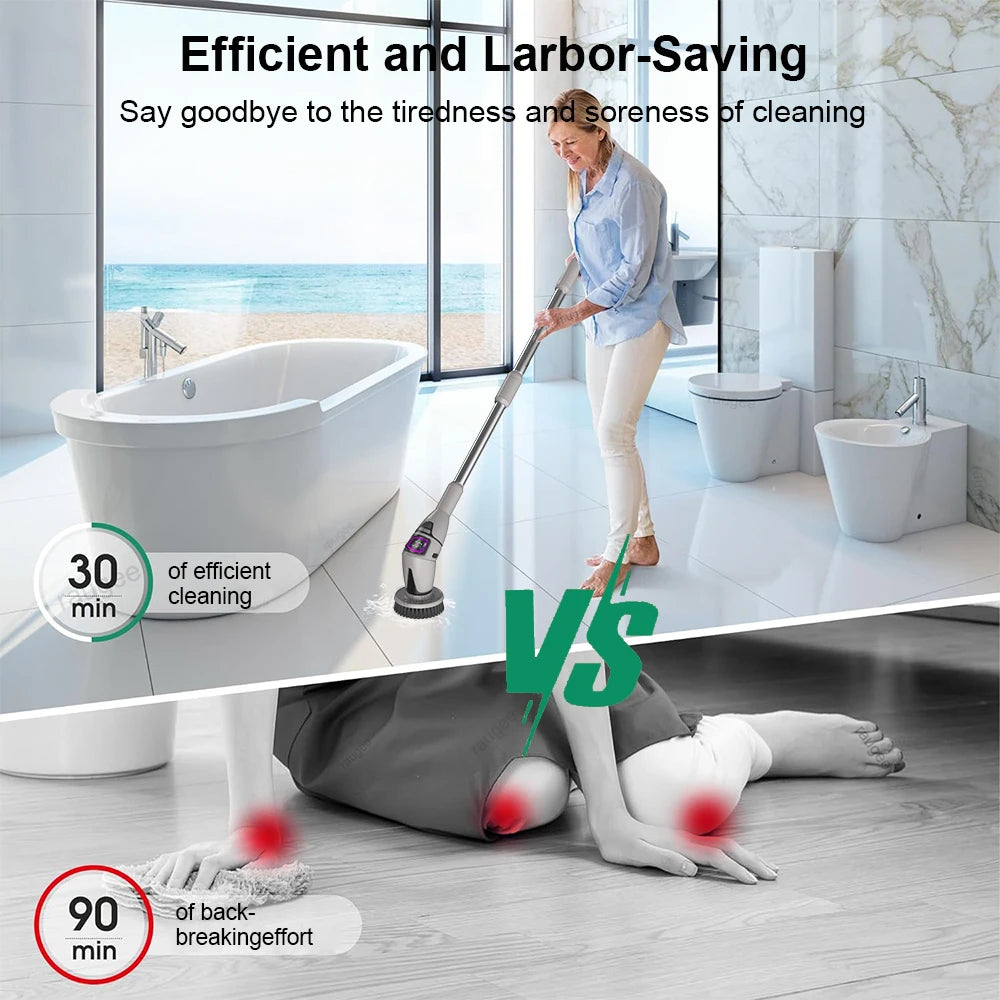Electric Cleaning Brush Household Bathroom Cleaning Brush Multifunctional Rotary Cleaning Brush for Bathroom Toilet Cleaning