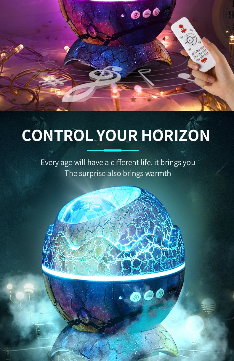 Galaxy Projector Dinosaur Egg Star Galaxy Light Projector Bluetooth Speaker Night Light White Noise Timer Remote Control Decor