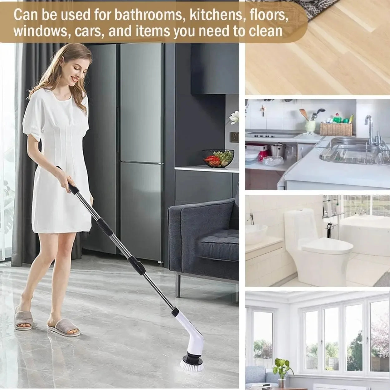Cordless Electric Spin Cleaner Brush for Stubborn Stains and Mold Removal in Bathroom Kitchen Household