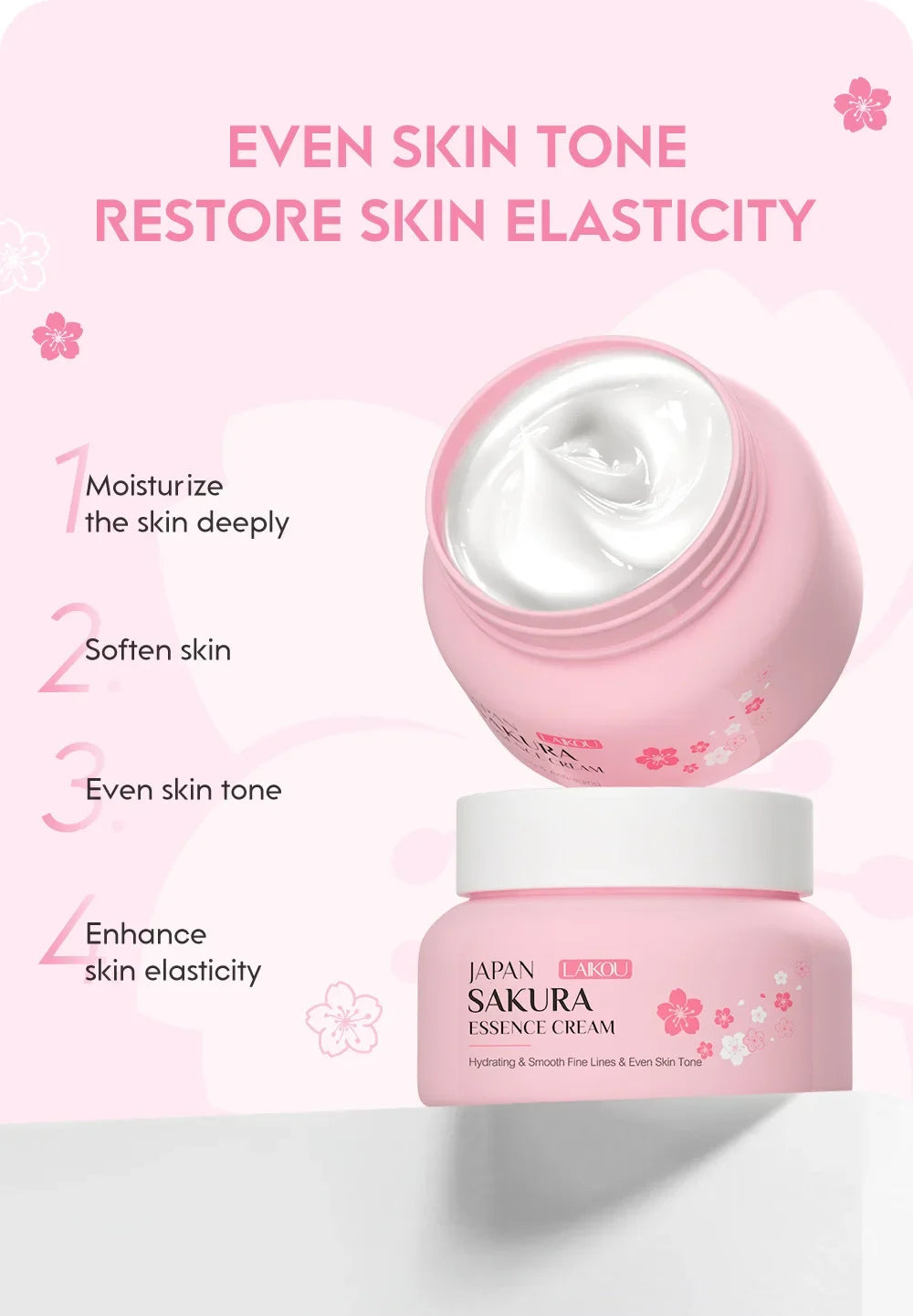 LAIKOU Sakura Hydrating Cream Moisturizer Whitening Nourishing Oil Control Moisturizing Repairing Deep Hydration Winter Skincare