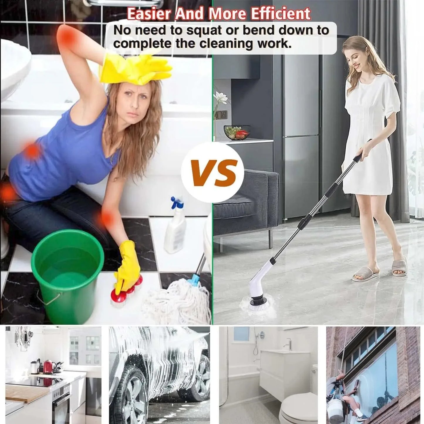 Cordless Electric Spin Cleaner Brush for Stubborn Stains and Mold Removal in Bathroom Kitchen Household