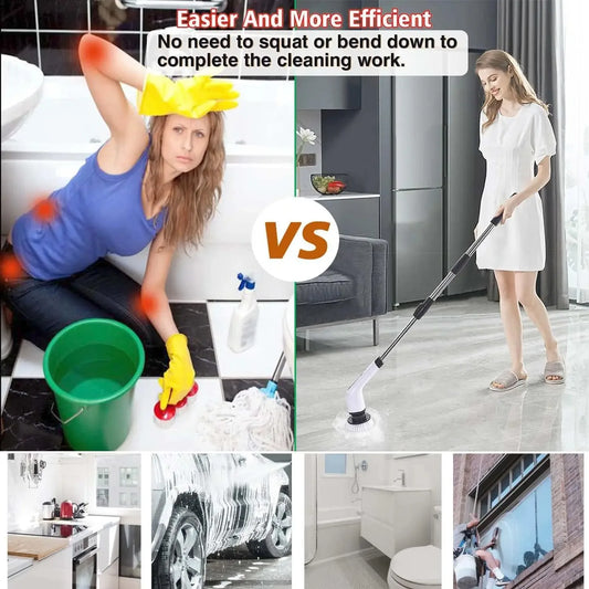 Cordless Electric Spin Cleaner Brush for Stubborn Stains and Mold Removal in Bathroom Kitchen Household
