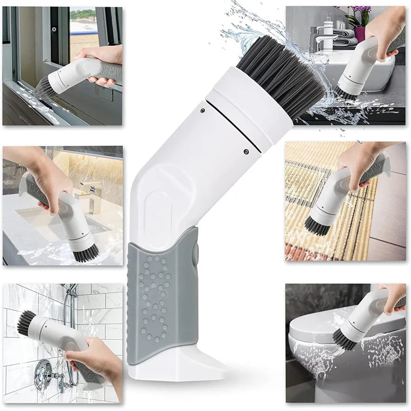 Zai Xiao Electric Spin Scrubber Wireless Power Scrubber Cleaning Brush with 4 Brush Heads for Bathroom Shower Bathtub Kitchen St