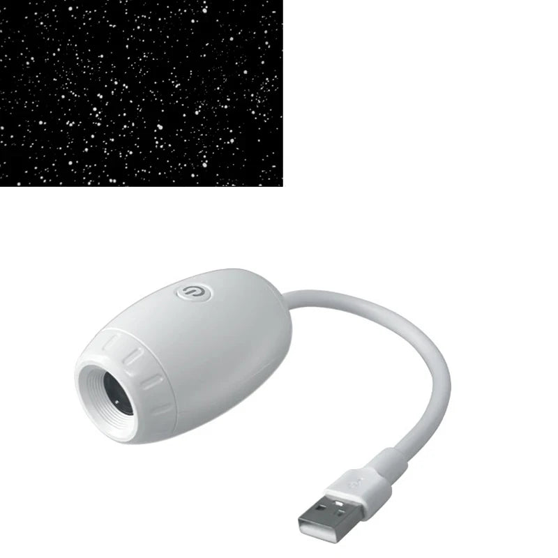 USB Car Atmosphere Projector Light Car Interior Ambient Light LED Starry Star Light Party Decor Romantic Saturn Galaxy Light