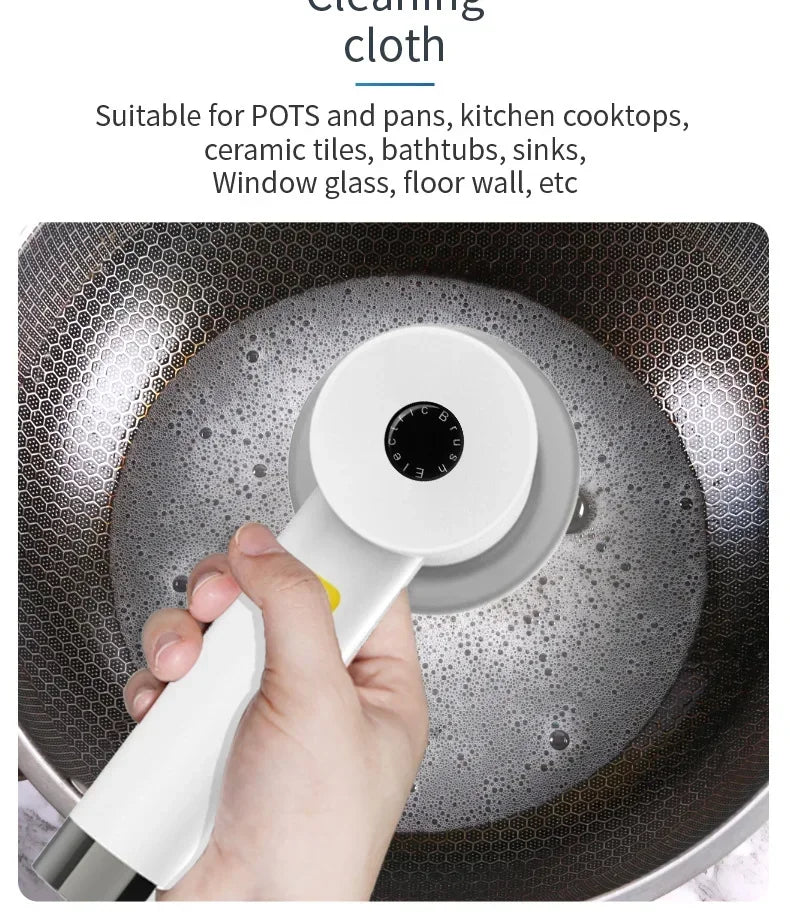 4 in 1 Electric Cleaning Brush Kitchen Cleaning Brush USB Rechargeable Handheld Electric Rotary Scrubber Household Cleaning Tool