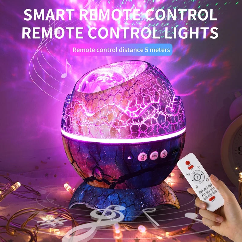 Galaxy Projector Dinosaur Egg Star Galaxy Light Projector Bluetooth Speaker Night Light White Noise Timer Remote Control Decor
