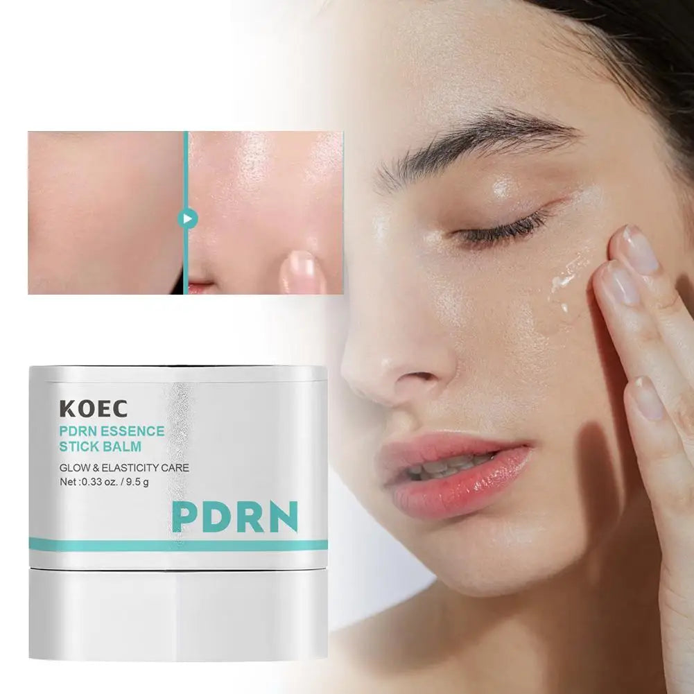 KOEC Portable PDRN Essence Stick Balm Collagen Niacinamide Glycerin, Moisturizing Glowing Firming Anti-Wrinkle Elasticity Boost