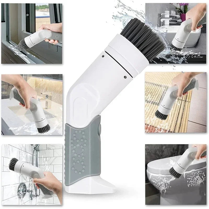 Zai Xiao Electric Spin Scrubber Wireless Power Scrubber Cleaning Brush with 4 Brush Heads for Bathroom Shower Bathtub Kitchen St