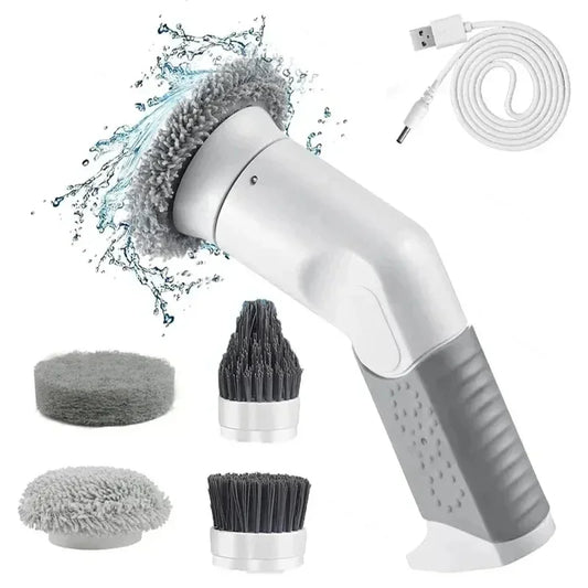 Zai Xiao Electric Spin Scrubber Wireless Power Scrubber Cleaning Brush with 4 Brush Heads for Bathroom Shower Bathtub Kitchen St