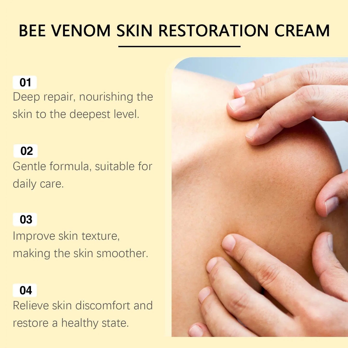 Bee Venom Cream for Sensitive Skin Care - Skin Barrier Repair Treatment Reduce Redness & Blemishes Skin Renewal Moisturizer 60g