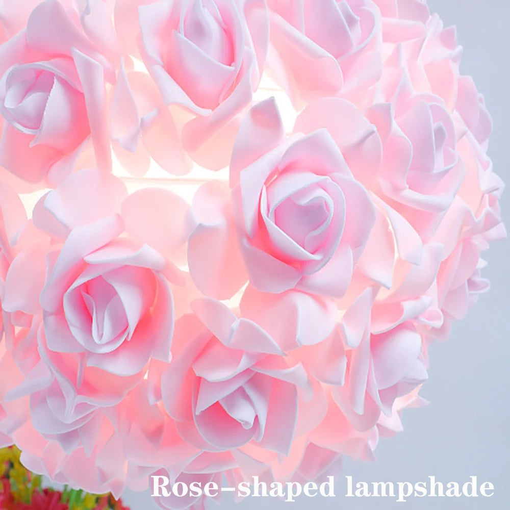 Creative Rose LED Night Light Bulb Pink Red Ambient Light Decoration Table Lamp Desk Light LED Bulb Bedside Night Light