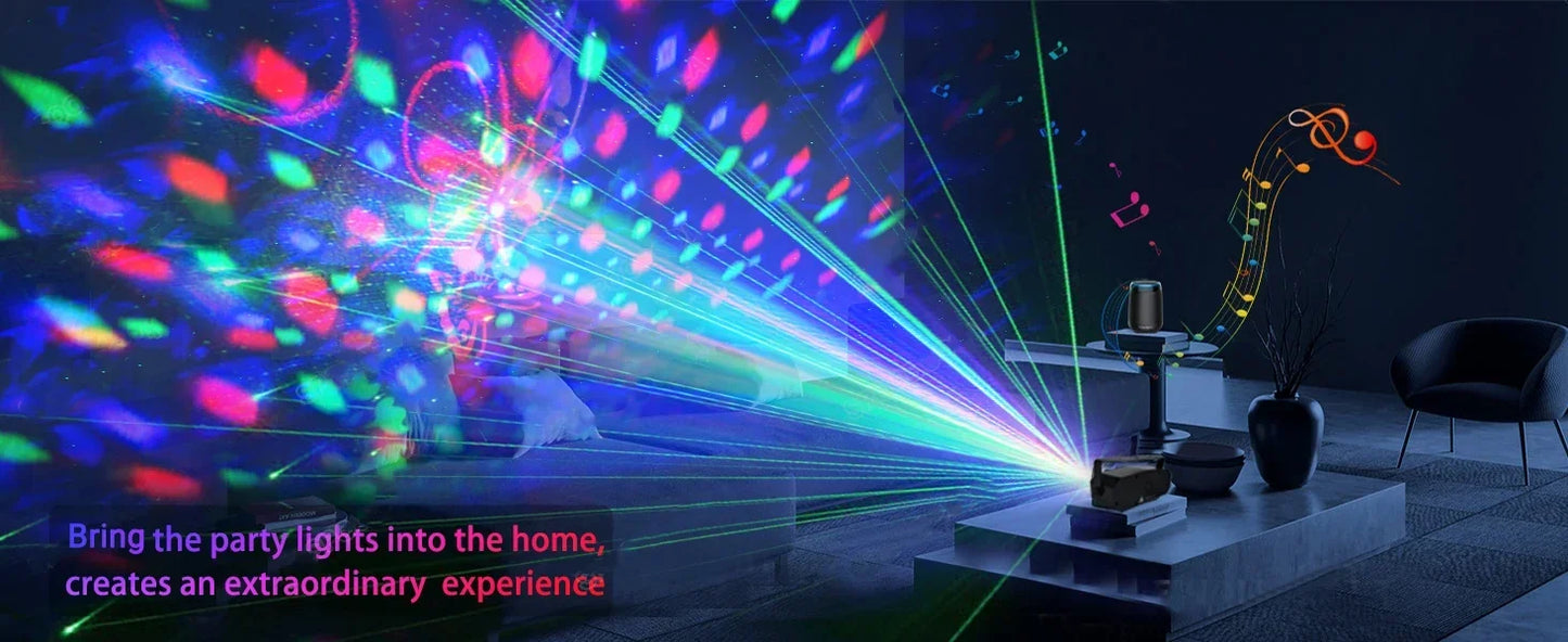 Party Light Disco Ball Light Dj Light Disco Light Ocean Light Star Light Projector Dance Light Sound Activated with Remote Contr