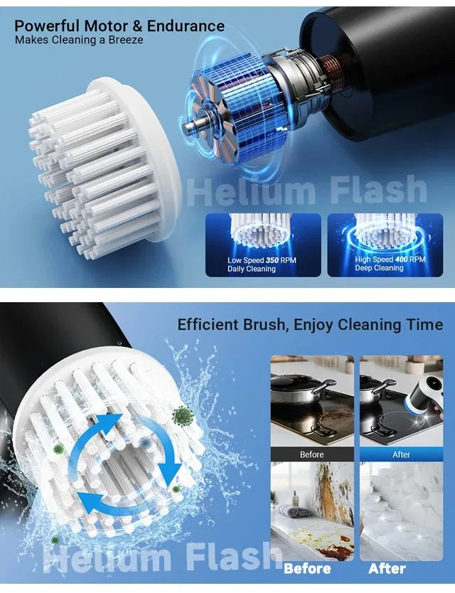 Electric Cleaning Brush Electric Spin Scrubber 7 in 1 Cleaning Tool For Kitchen/Bathroom/Living Room Household Hair Brushes