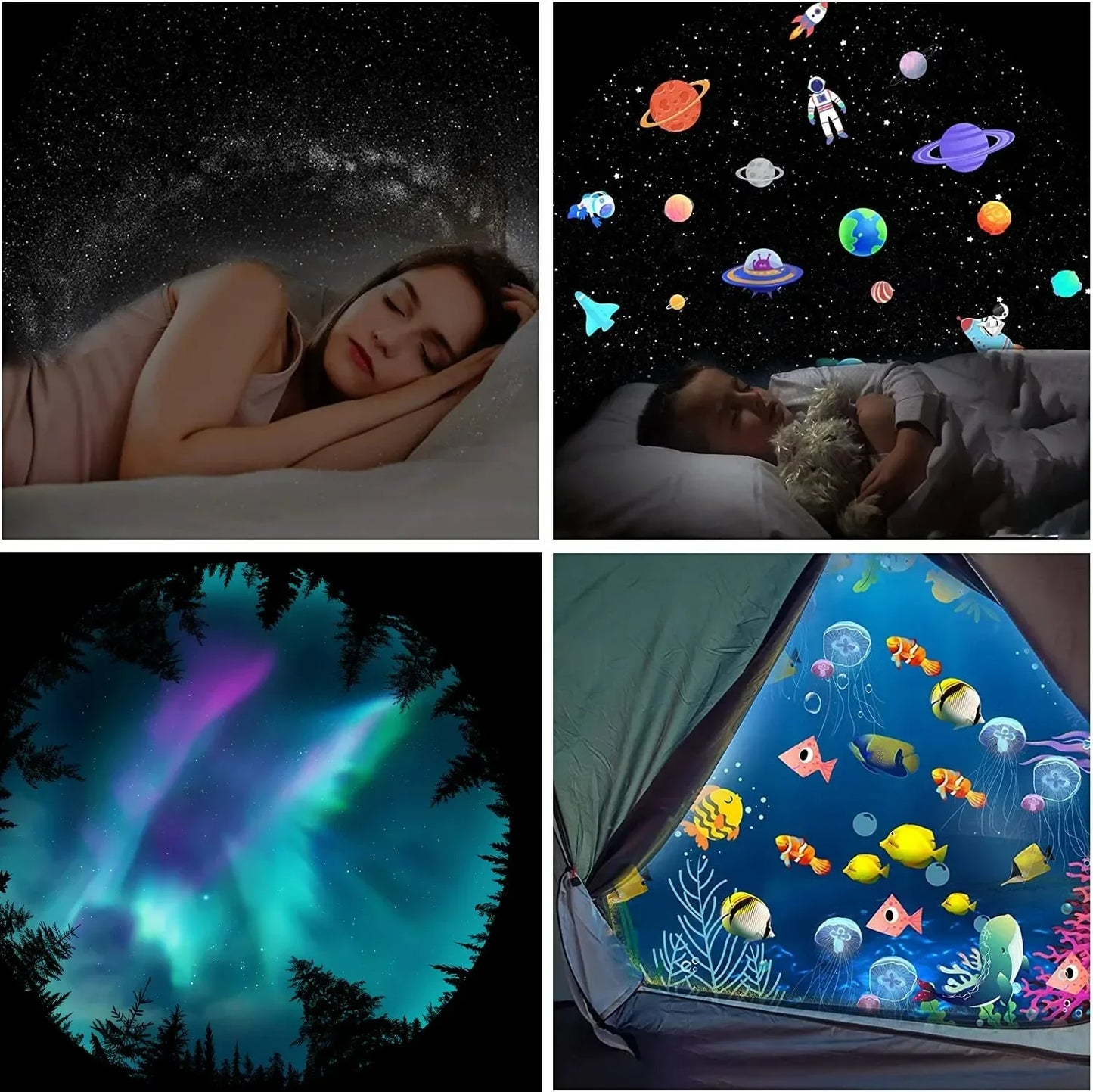NEW UFO LED Star Projector Night Light 8 in 1 Planetarium Projection Galaxy Starry Sky Projector Lamp for Kids Gift Room Decor