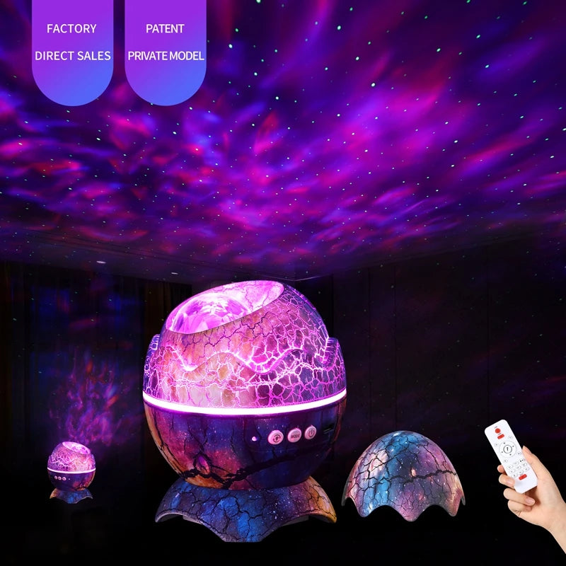 Galaxy Projector Dinosaur Egg Star Galaxy Light Projector Bluetooth Speaker Night Light White Noise Timer Remote Control Decor