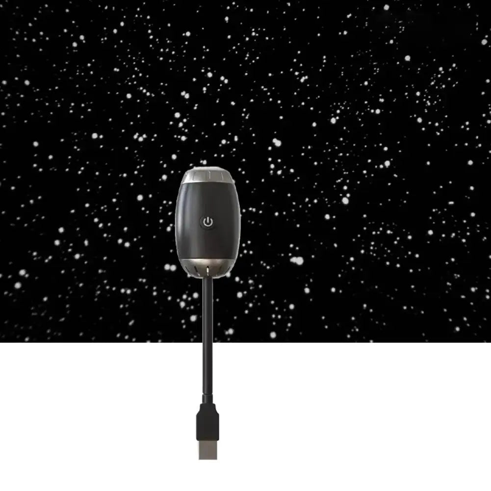 Night Sky Projection Lamp USB HD Galaxy Star Car Bedroom LED Atmosphere Light Bullet Head Cool White Dimmable 3 Modes Plug Play