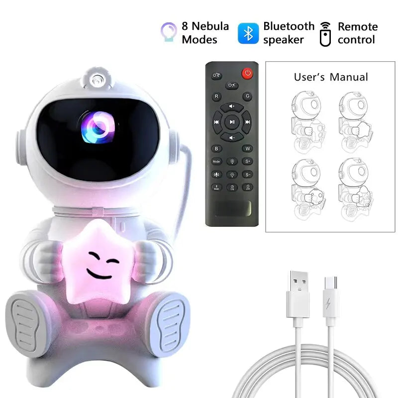 LED Star Galaxies Projector Night Light Astronaut Starry Sky Bedroom Room Decor Children's Gift - LED Atmosphere Creating Lamp
