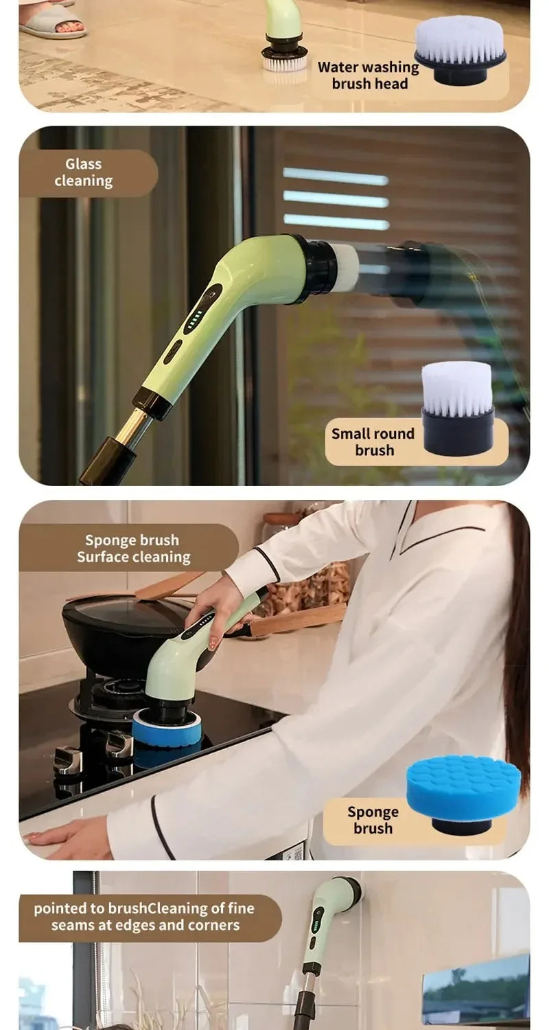 Cordless Electric Spin Cleaner Brush for Stubborn Stains and Mold Removal in Bathroom Kitchen Household