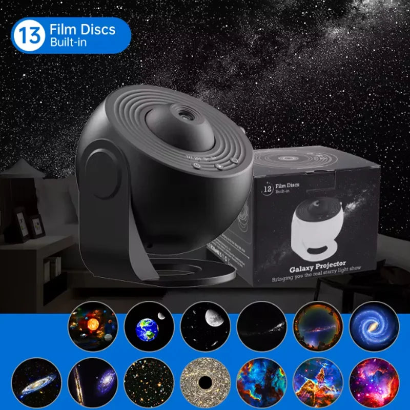 2026 New Decoration Gift for Kids 360° Rotate Galaxy Starry Sky Projector Night Light Planetarium Lamp for Bedroom Holiday Joy