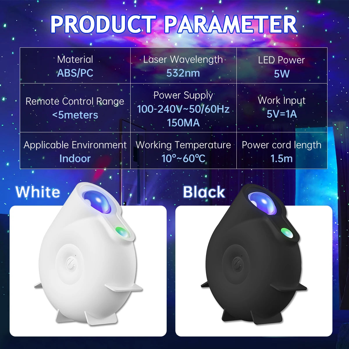 Star Projector Galaxy Projector Night Light Projector for Kids Built in Bluetooth Music Speaker Timer Ideal Gift for Christmas