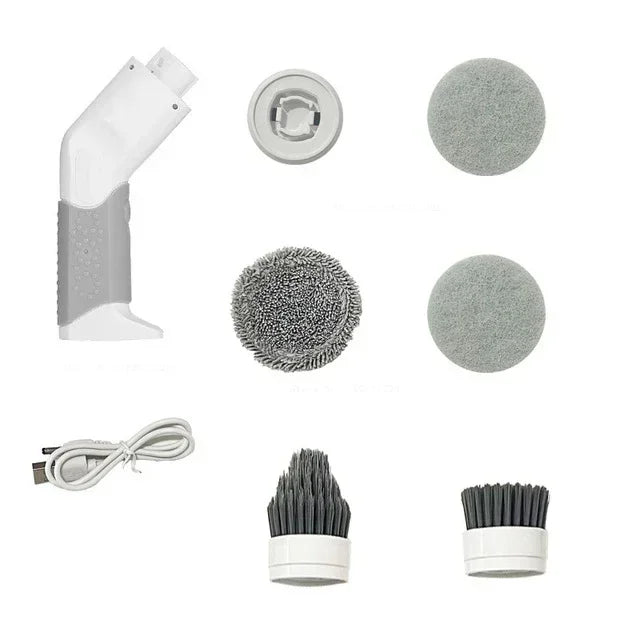 Zai Xiao Electric Spin Scrubber Wireless Power Scrubber Cleaning Brush with 4 Brush Heads for Bathroom Shower Bathtub Kitchen St