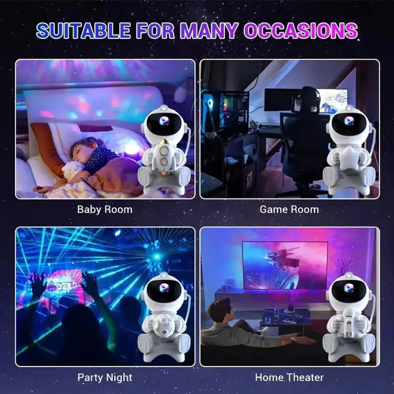 LED Star Galaxies Projector Night Light Astronaut Starry Sky Bedroom Room Decor Children's Gift - LED Atmosphere Creating Lamp