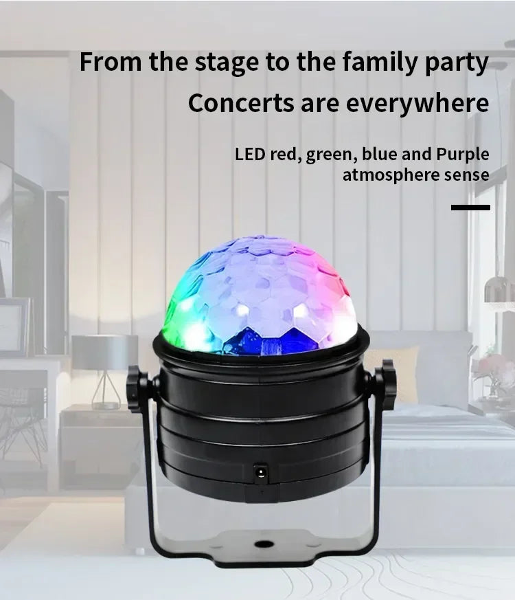 Party Light Disco Ball Light Dj Light Disco Light Ocean Light Star Light Projector Dance Light Sound Activated with Remote Contr
