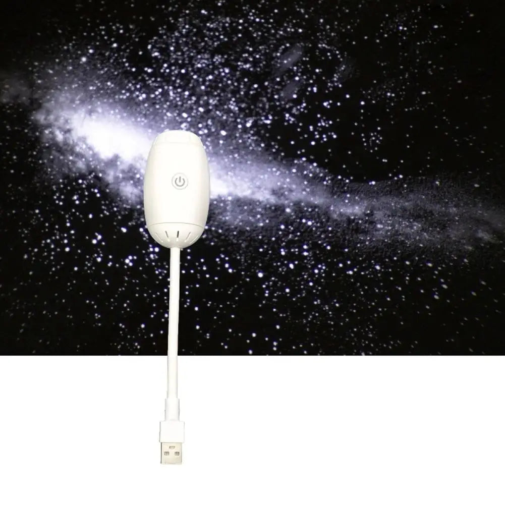 Night Sky Projection Lamp USB HD Galaxy Star Car Bedroom LED Atmosphere Light Bullet Head Cool White Dimmable 3 Modes Plug Play