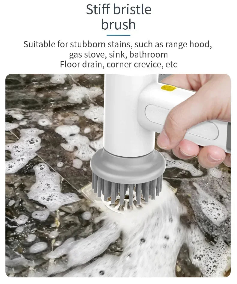 4 in 1 Electric Cleaning Brush Kitchen Cleaning Brush USB Rechargeable Handheld Electric Rotary Scrubber Household Cleaning Tool