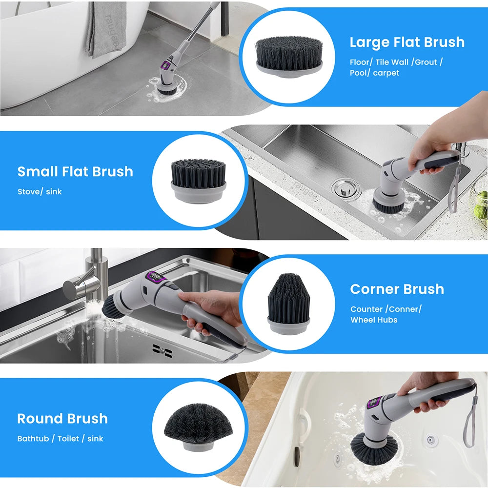 Electric Cleaning Brush Household Bathroom Cleaning Brush Multifunctional Rotary Cleaning Brush for Bathroom Toilet Cleaning