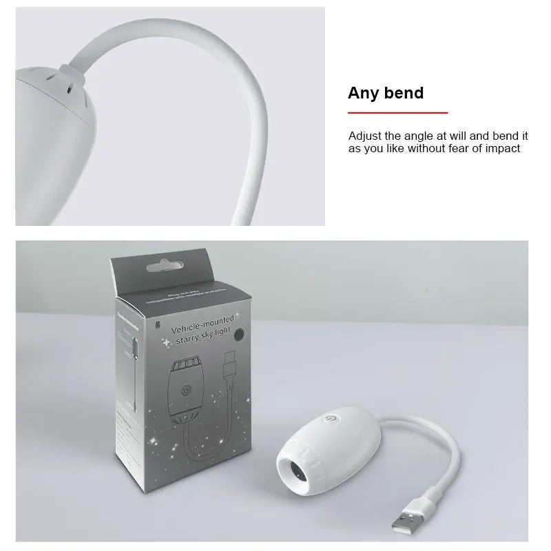 USB Car Atmosphere Projector Light Car Interior Ambient Light LED Starry Star Light Party Decor Romantic Saturn Galaxy Light